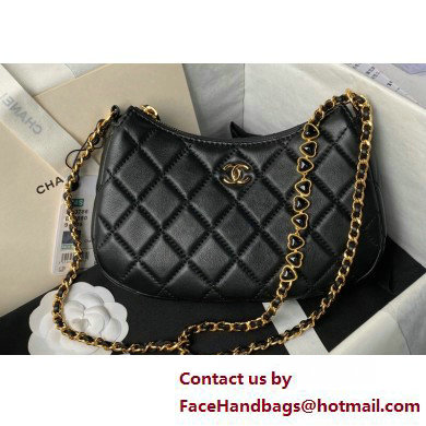 Chanel Shiny Crumpled Calfskin, Resin & Gold-Tone Metal Clutch with Chain Bag AP3786 Black 2025